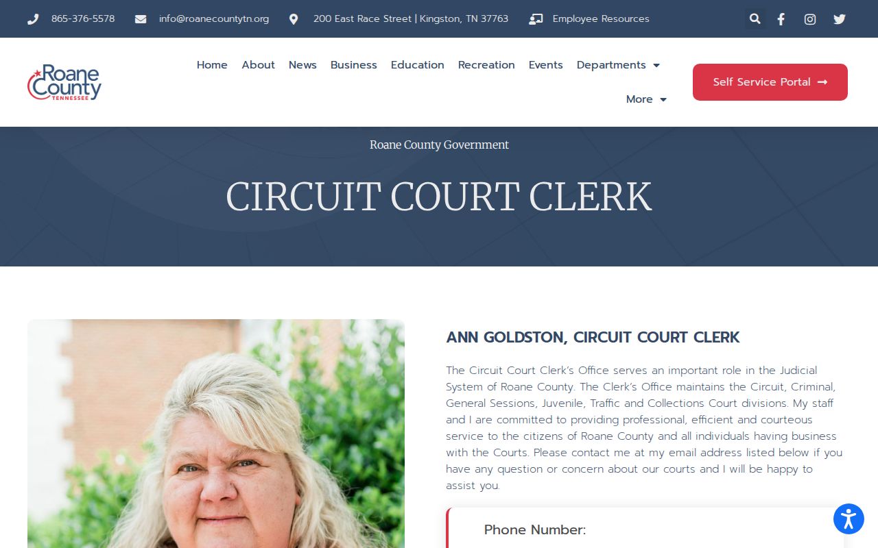 Roane County Circuit Court Clerk office and maintained divisions