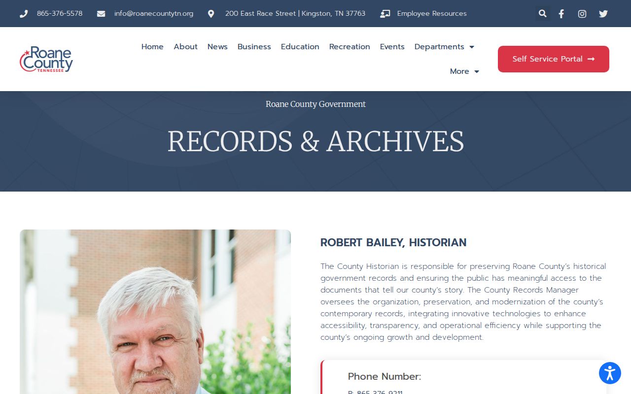 Roane County court records and archives custody page