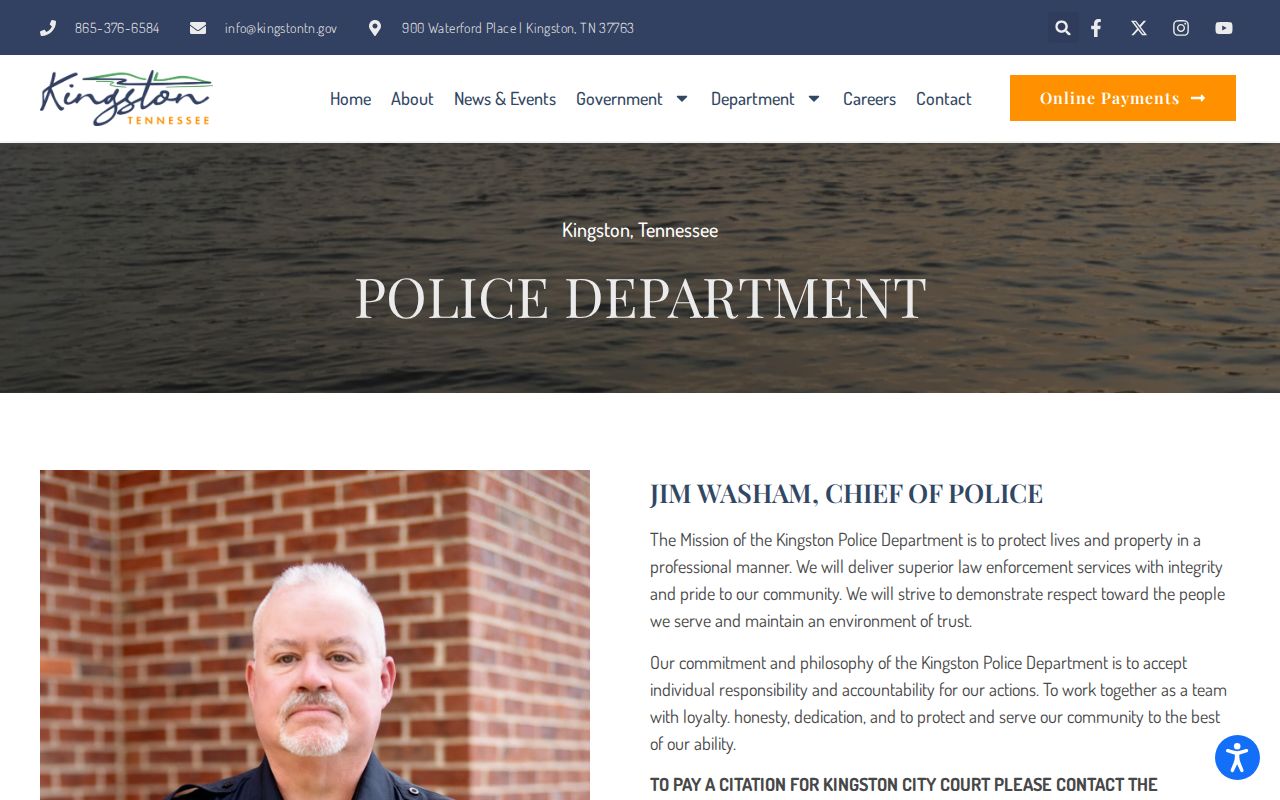 Kingston police citation payment and clerk contact information