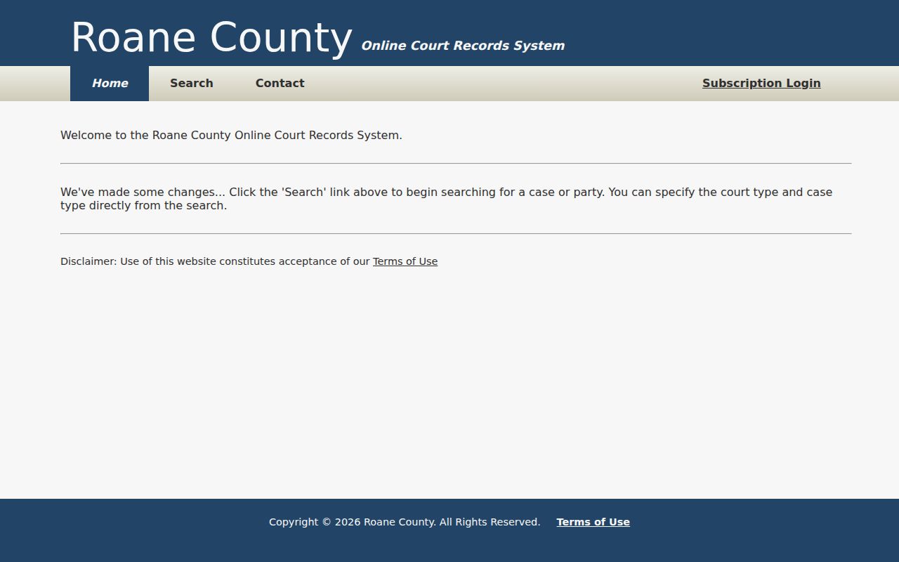 Roane County Online Court Records System